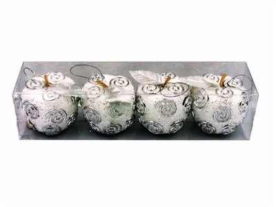 5.7CM宽4只装1盒泡沫白苹果加圈圈 - OBL770899