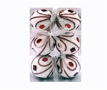 6只装1盒白球加红绳加珠片 - OBL770909