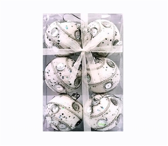 6只装1盒6CM宽挂球加银珠加银绳 - OBL770910