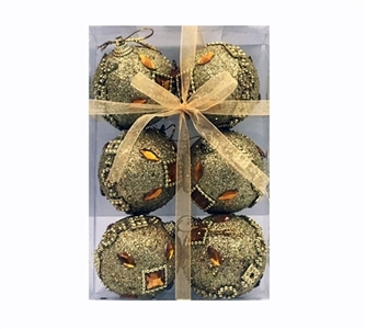 6CM宽金泡沫球加金珠片6只装1盒 - OBL770918