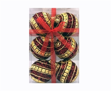 6CM宽红泡沫球加钻加绳6只装1盒 - OBL770922