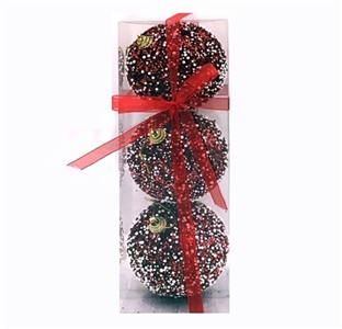 3只装1盒7.7CM宽红泡沫挂球 - OBL770937