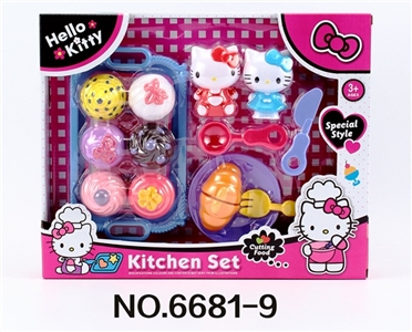 KT猫茶具配精美蛋糕可切面包 - OBL771218