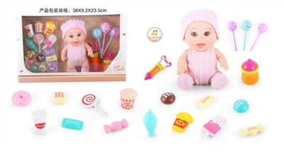 9 inch doll with 6 sound IC parts with candy food 19 samples - OBL771775