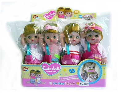 13 inch standing music doll with backpacks (8 / box) - OBL772782