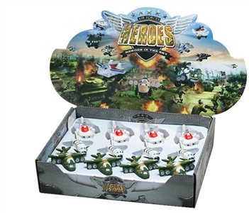 Military cartoon plane three conventional (soft rubber lining plastic aircraft wheel base and pull-b - OBL773912