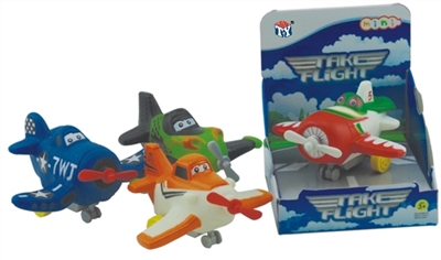 Paragraphs cars aircraft series 4 mixed (soft rubber lining plastic aircraft wheel base and pull-bac - OBL773932