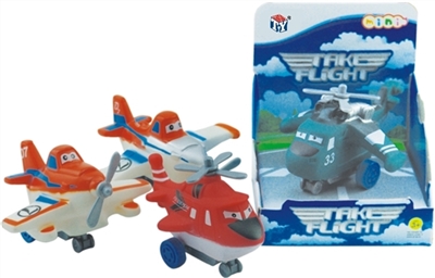 Paragraphs cars aircraft series 4 mixed (soft rubber lining plastic aircraft wheel base and pull-bac - OBL773937