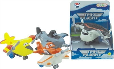 Paragraphs cars aircraft series 4 mixed (soft rubber lining plastic aircraft wheel base and pull-bac - OBL773941