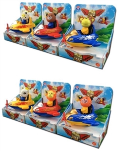 New spacecraft six conventional lining plastic (ABS material subject cartoon animals head pull-back  - OBL773945