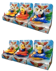 New spacecraft three conventional lining plastic (ABS material subject cartoon animals head pull-bac - OBL773946