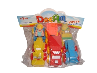Papua truck 6 conventional (soft rubber lining design plastic wheel sliding function) 6 PCS/bag - OBL773974