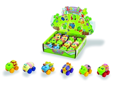 Cartoon insects series six conventional (soft rubber lining plastic slide wheel function) 12 PCS/car - OBL774024