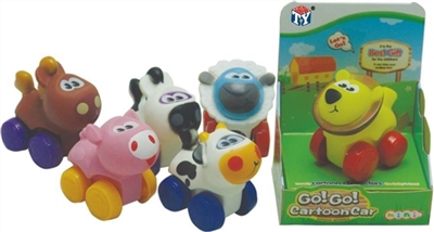 Cartoon animal series six conventional (soft rubber lining plastic slide wheel function) 1 PCS/box - OBL774029