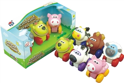 Cartoon animal series six conventional maps (54 * 39) (soft rubber lining plastic slide wheel functi - OBL774030