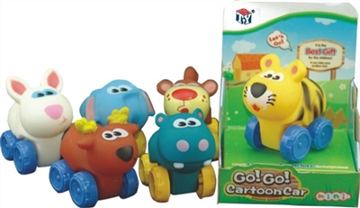 Cartoon animal series six conventional (soft rubber lining plastic slide wheel function) 1 PCS/box - OBL774034