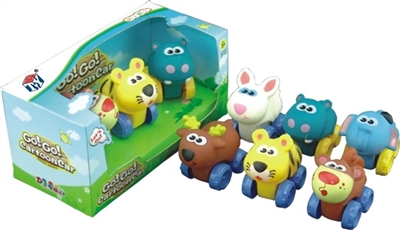 Cartoon animal series six conventional maps (54 * 39) (soft rubber lining plastic slide wheel functi - OBL774035