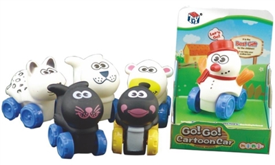 Cartoon animal series six conventional (soft rubber lining plastic slide wheel function) 1 PCS/box - OBL774038