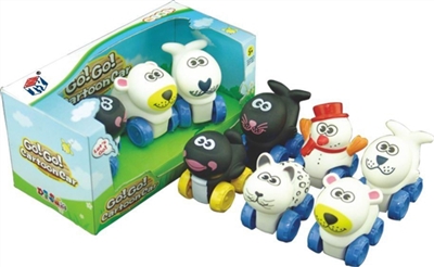 Cartoon animal series six conventional map 54 * 39 (soft rubber lining plastic slide wheel function) - OBL774039