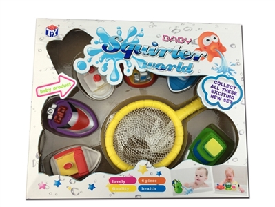 Six hydraulic ship 1 fish (lining plastic soft glue: water bath toys, put into the water again after - OBL774043