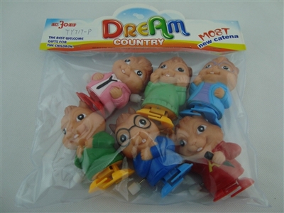 Alvin and the chipmunks six conventional (lining plastic soft rubber chain walking function) 2 PCS/b - OBL774063