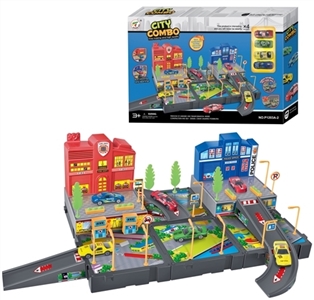 Four little alloy car sliding in the series of the city - OBL774173