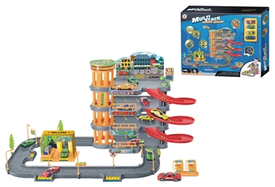 Slide 4 little alloy car 48 PCS parking lot - OBL774188