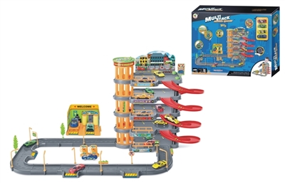 Slide 4 little alloy car 55 PCS parking lot - OBL774189