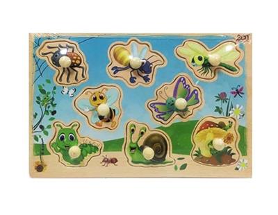 Wooden small insects finger board puzzle - OBL805096