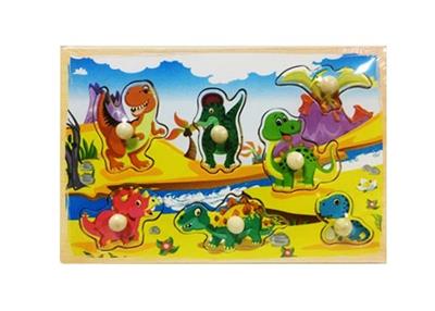 Wooden small dinosaur finger board puzzle - OBL805097