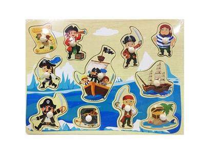 Large wooden hand grasp board puzzle pirates - OBL805105