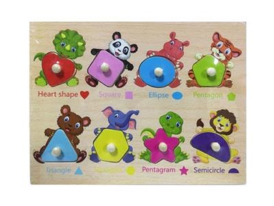 Wooden large shape with rivals catch plate puzzles - OBL805108
