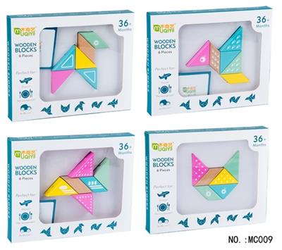木制6粒磁性积木 - OBL805119
