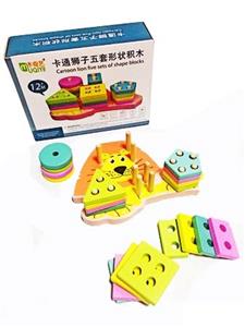 木制狮子形状套柱 - OBL805125