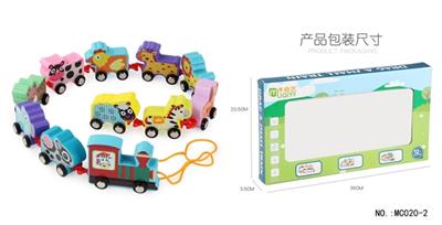 木制农场动物拖拉小火车 - OBL805134