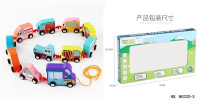 木制交通工具拖拉小火车 - OBL805135