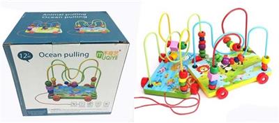 木制卡通拖车绕珠 - OBL805173