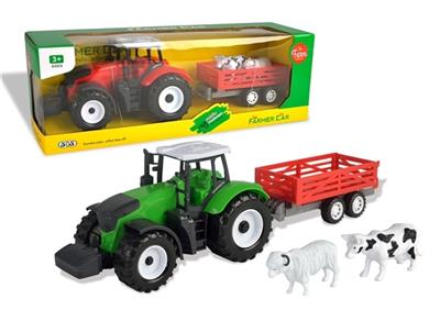 惯性围栏斗农夫车带动物奶牛+小绵羊二色混装 - OBL805577