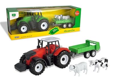 惯性粉切斗农夫车带动物奶牛+小绵羊二色混装 - OBL805580