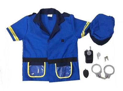 KN568 short-sleeved police suit with a hat and music interphone - OBL805815