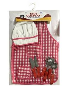 KN572 checkered chef apron with hat and gloves, pot MATS, kitchen utensils and appliances covered 6  - OBL805819