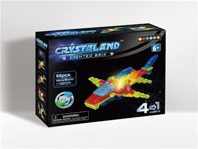 4合1 积木鲨鱼（65PCS+1发光件）包2*AG3电池 - OBL805936