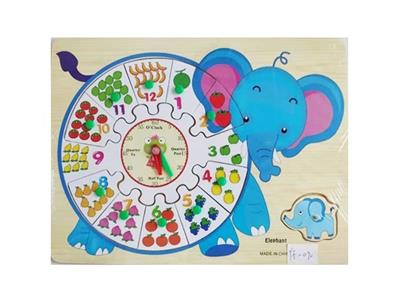 Wooden jigsaw puzzle clock animals - OBL806243