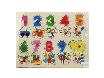 Puzzle hand grasping the wooden figures - OBL806376