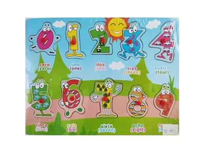 Puzzle hand grasping the wooden figures - OBL806392