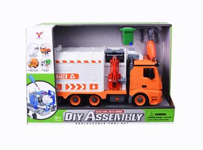 Reassemble blocks of inertia 1:12 DIY can sanitation car (with 4 key light) - OBL809266