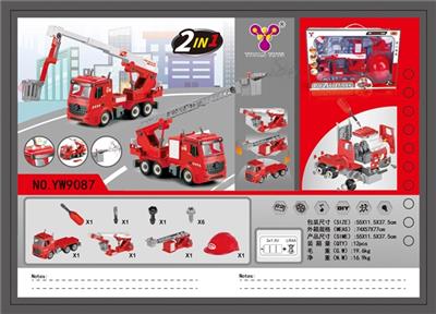 1:12DIY可拆装积木惯性消防车（4键声光） - OBL809280