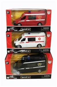 Three conventional back to fire a police car an ambulance - OBL809427