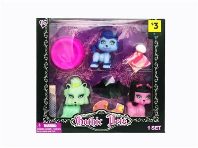 High grade 3 evade glue head plastic dog pet dog clothes with bowl - OBL809698