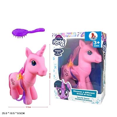 Evade glue super-sized plum unicorn horse with light music with butterfly hairpin butterfly comb - OBL810817